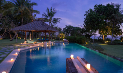 Villa Arika Gardens and Pool at Night | Canggu, Bali
