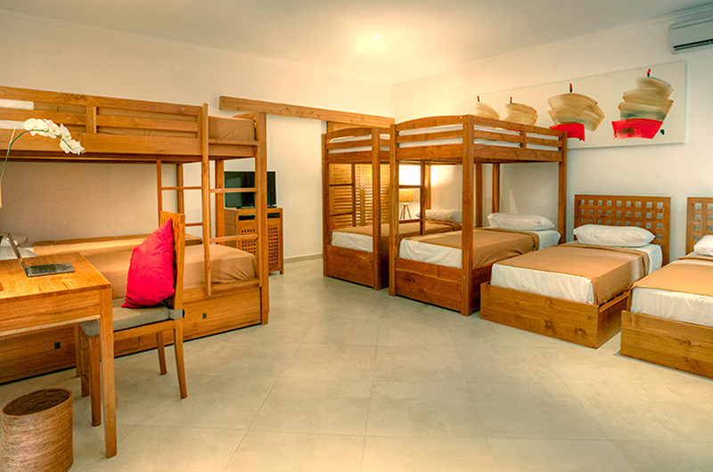 The Sanctuary Bali Bedroom Nine with Twin Bed and Bunk Beds Set Up | Canggu, Bali