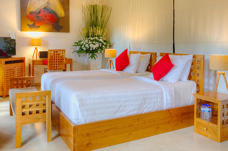 The Sanctuary Bali Bedroom Ten with TV and Twin Beds Set Up | Canggu, Bali