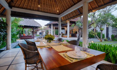 Villa Sesari Dining Area with Crockery and View | Seminyak, Bali