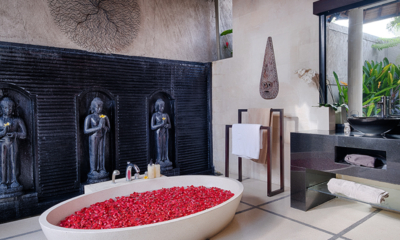 Villa Sesari Bathroom One Romantic Bathtub Set Up | Seminyak, Bali