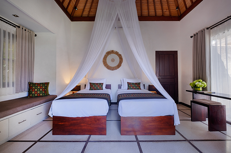 Villa Sesari Bedroom Two with Twin Beds and Mosquito Net | Seminyak, Bali