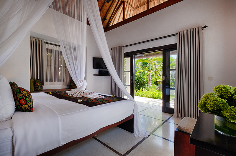 Villa Sesari Bedroom Three with TV and View | Seminyak, Bali
