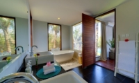 Malimbu Cliff Villa Bathroom with Terrazzo Bath I Lombok, Indonesia