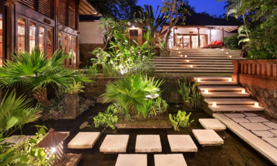 Villa Bunga Wangi Outdoor Area at Night | Canggu, Bali