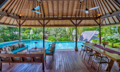 Villa Frangipani Pool Side Living and Dining Area | Canggu, Bali