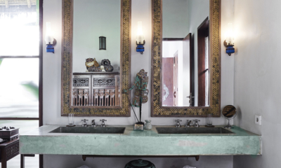 Villa Bayad Singaraja House His and Hers Bathroom with Mirrors | Ubud, Bali