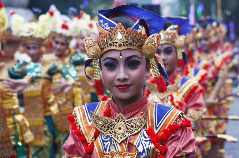 Locals in Bali Celebrating Chinese New Year