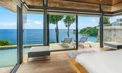 Villa Saengootsa Master Bedroom with Wooden Floor and Sea View | Phuket, Thailand