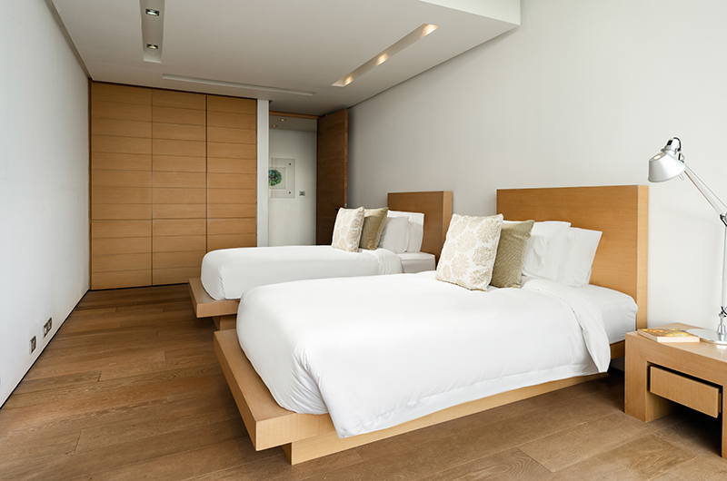 Villa Saengootsa Fourth Bedroom with Single Beds and Wooden Floor | Phuket, Thailand