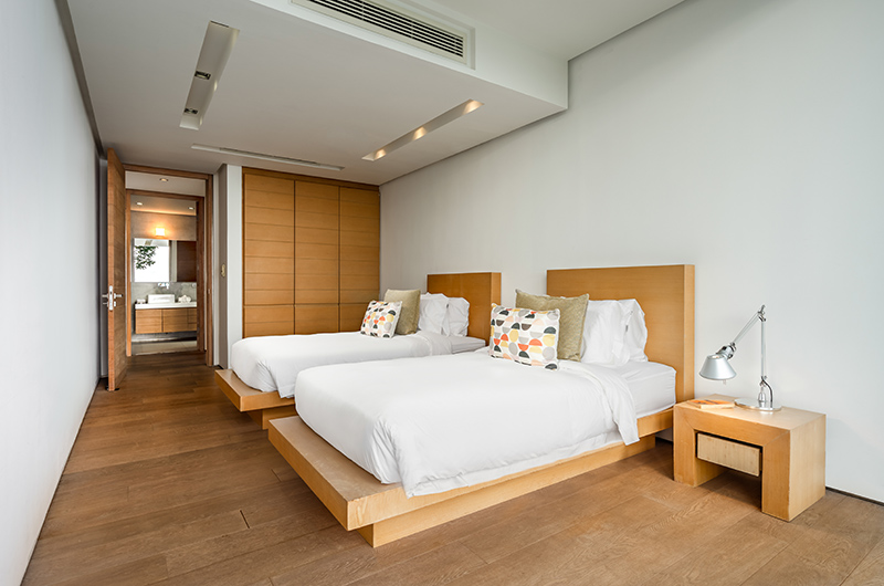 Villa Saengootsa Bedroom Three with Twin Beds and Wooden Floor | Phuket, Thailand