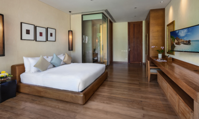 Villa Sawarin Bedroom with TV and Wooden Floor | Phuket, Thailand