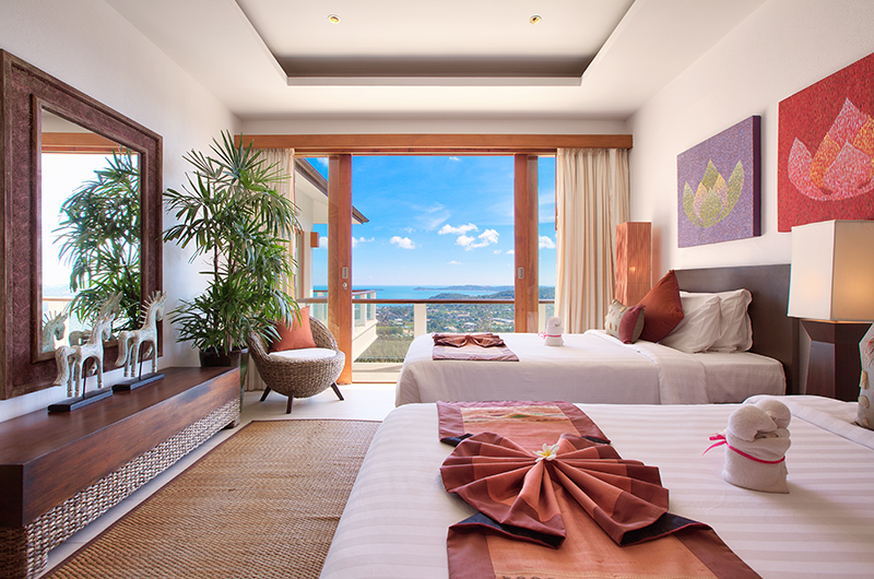 Ban Lealay Bedroom One with Twin Beds and View | Bophut, Koh Samui