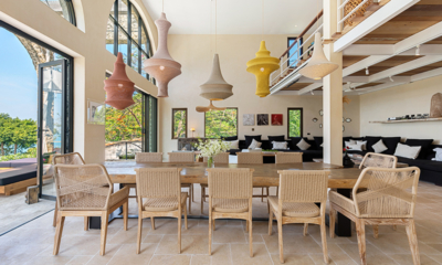 Koh Koon Indoor Dining Area with Hanging Lamps | Chaweng, Koh Samui