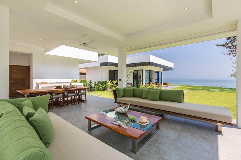 Villa Thansamaay Open Plan Living and Dining Area with Sea View | Laem Sor, Koh Samui
