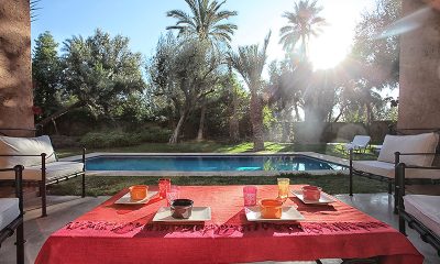 Villa Lankah Dining Area with Pool Views | Marrakech, Morocco