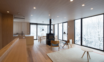 Chalet Hibari Living Area with Snow View | Kabayama, Niseko