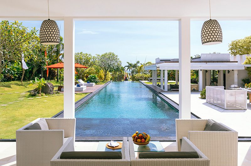 Villa Anucara Living Area with Pool View | Seseh, Bali