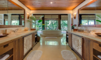 Villa Pangi Gita His and Hers Bathroom with Bathtub | Pererenan, Bali