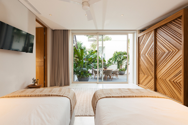 Noku Beach House Bedroom Four with Twin Beds and View | Seminyak, Bali Noku Beach House Bedroom Four with Twin Beds and View | Seminyak, Bali