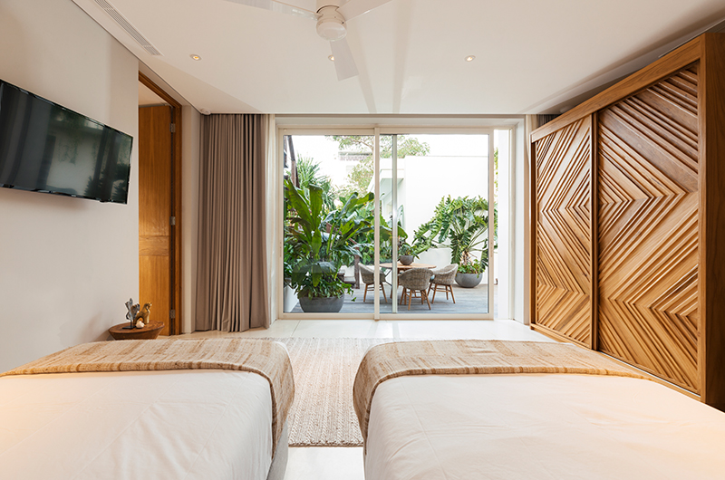 Noku Beach House Bedroom Four with Twin Beds and View | Seminyak, Bali