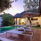Saba Villas Bali Villa Nakula Pool Side Loungers at Night | Canggu, Bali