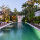 Saba Villas Bali Villa Nakula Pool Side Reclining Sun Loungers at Night | Canggu, Bali
