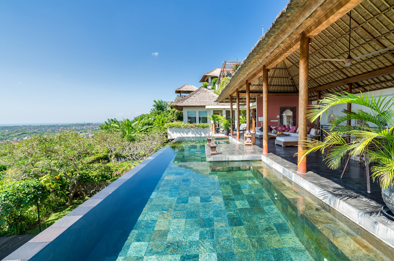 The Longhouse Indoor Living Area with Pool View | Jimbaran, Bali