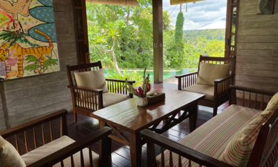 Villa Amaru Living Area with Pool View I Ubud, Bali