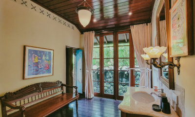 Villa Amaru Bathroom with Seating Area and View I Ubud, Bali