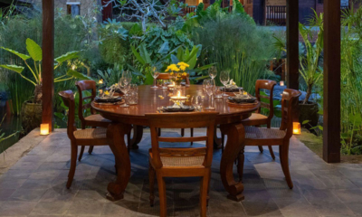 Villa Amaru Dining Area with Crockery | Ubud, Bali