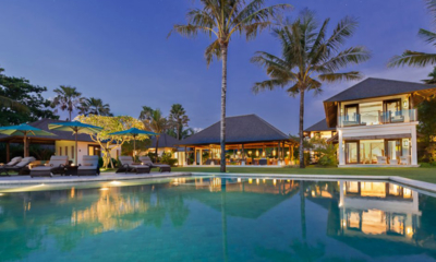 Villa Jagaditha Gardens and Pool at Night | Canggu, Bali