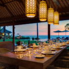 Villa Jagaditha Dining Area with Sea View at Night | Canggu, Bali