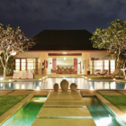 Nyaman Villas 2 Bedroom Pool Villa Outdoor View at Night | Seminyak, Bali