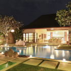 Nyaman Villas 2 Bedroom Pool Villa Pool at Night | Seminyak, Bali
