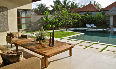Nyaman Villas 2 Bedroom Pool Villa Pool Side Seating Area | Seminyak, Bali