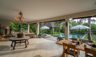 Villa Asmara Living and Dining Area with Pool View | Seseh, Bali