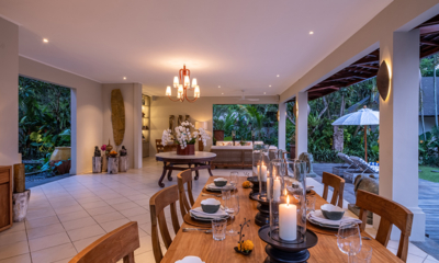 Villa Asmara Living and Dining with Candles | Seseh, Bali