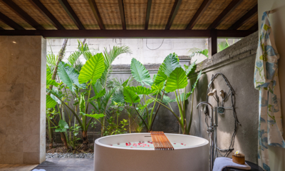 Villa Asmara Bathroom Three with Romantic Bathtub Set Up | Seseh, Bali