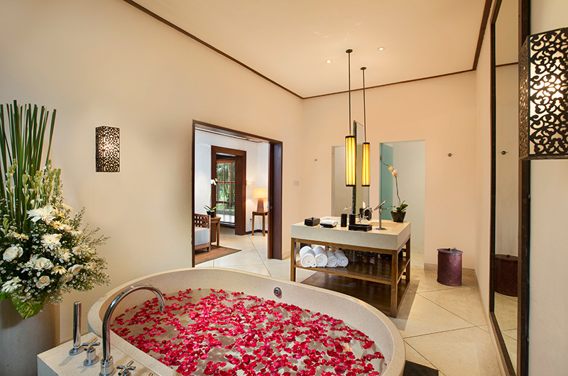 The Sanctuary Bali Bathroom Four with Romantic Bathtub Set Up | Canggu, Bali