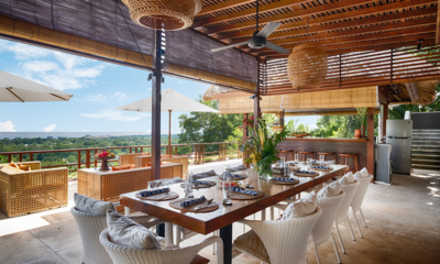 Villa Bayu Bayu Bawah Living and Dining Area with View | Uluwatu, Bali