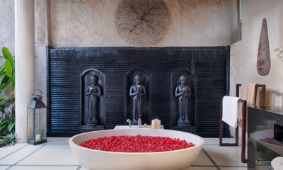 Villa Sesari Bathroom One with Romantic Bathtub Set Up | Seminyak, Bali
