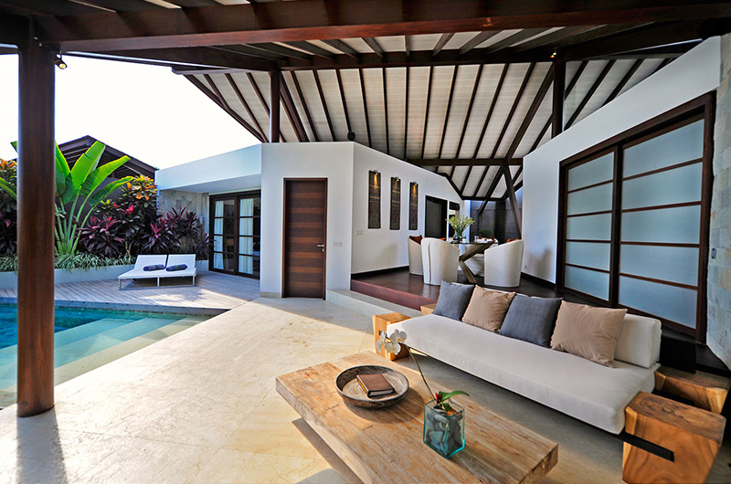The Layar One Bedroom Villas Living Area with Pool View | Seminyak, Bali