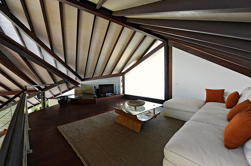 The Layar Two Bedroom Villas Up Stairs Lounge Area with TV | Seminyak, Bali