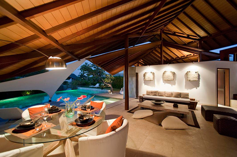 The Layar Three Bedroom Villas Living and Dining Area | Seminyak, Bali