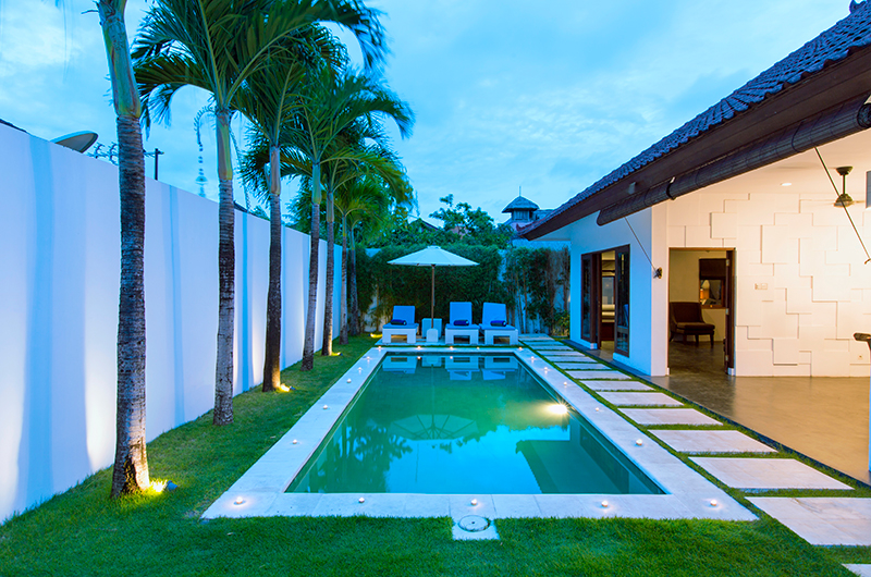 Villa Damai Lestari Pool with Palm Tree on the Side | Seminyak, Bali