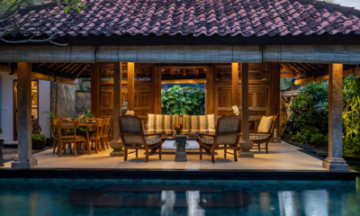 Villa Oost Indies Pool Side Area at Night | Seminyak, Bali