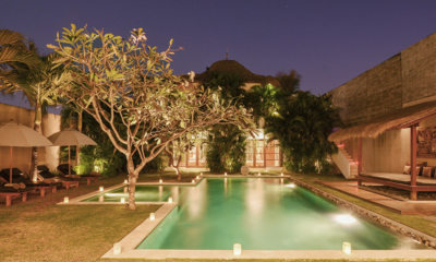 Villa Chocolat 6 Bedroom Villa Swimming Pool at Night | Seminyak, Bali
