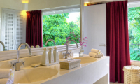 Matahari Villa His and Hers Bathroom with View | Seseh, Bali