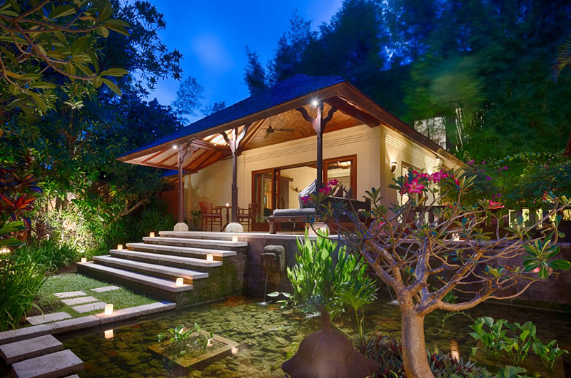 Villa Bougainvillea Exterior at Night | Canggu, Bali